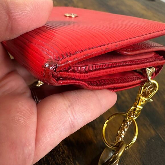 Louis Vuitton Red Epi Leather Vintage Wallet Padlock Gold Hardware Women - Picture 15 of 15